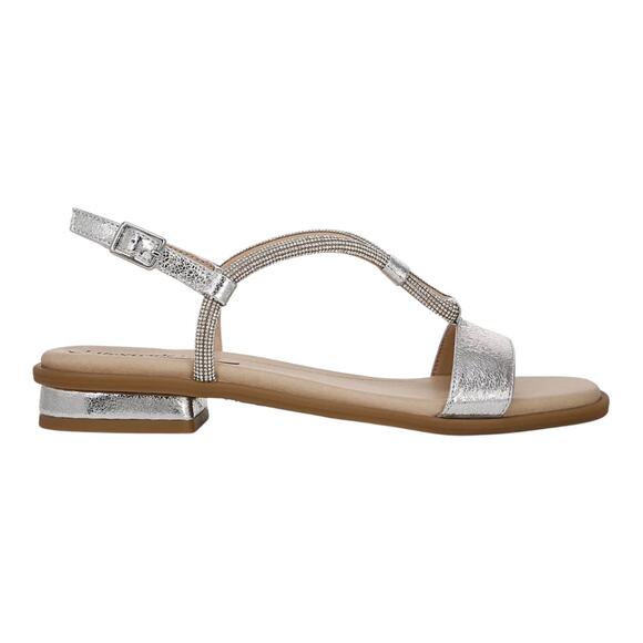 LifeStride Women's Radiant Square Open Toe Slingback Dress Sandals Silver Size 9 - Picture 2 of 4